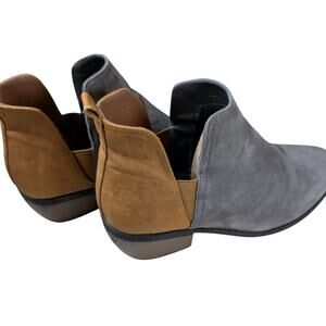 Pierre Dumas Victoria 6 Ankle Boots Gray Beige Heel Pull on Womens 9